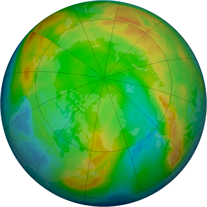 Arctic ozone map for 20 December 1979